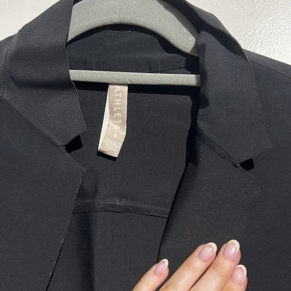 Ponte knit blazer with front button and pockets - Picture 2 of 4